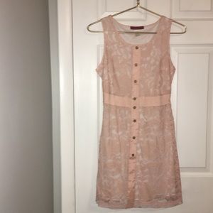 Pink Lace Lined Dress